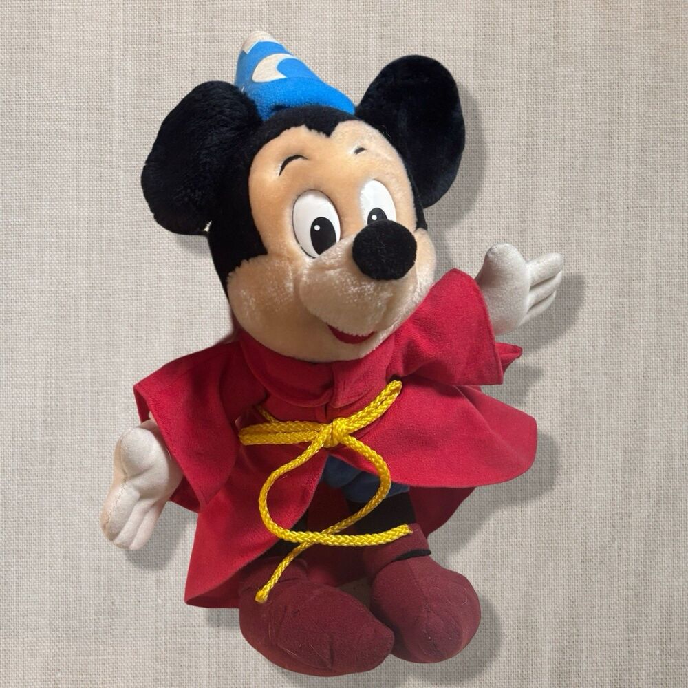 Vintage 1990s Disney Parks Sorcerer Mickey Fantasia Plush 13” Disneyland WDW